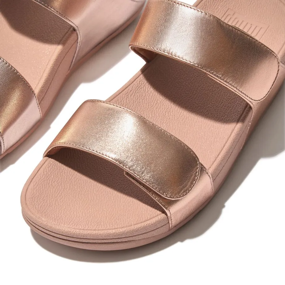 Fit Flop Lulu Adjustable Slides Rose Gold    