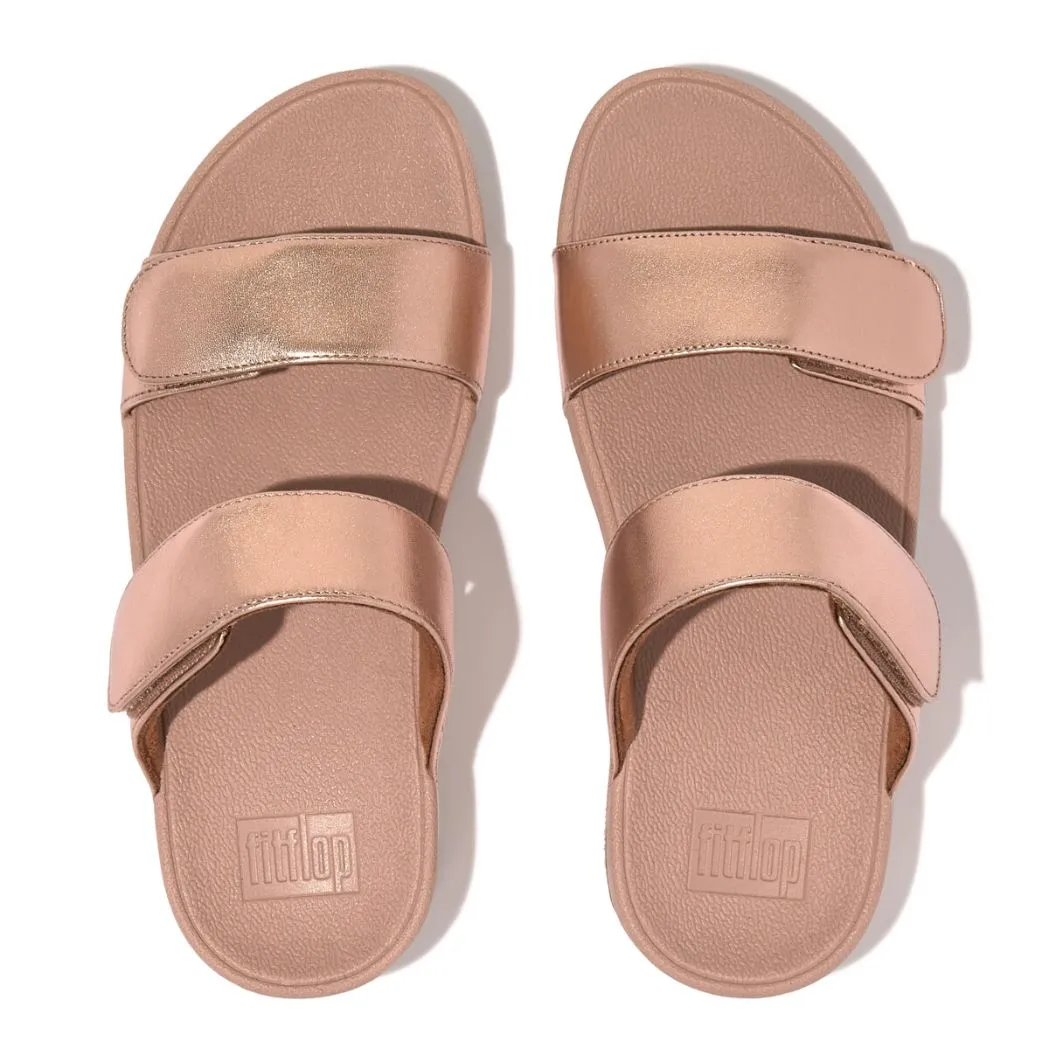 Fit Flop Lulu Adjustable Slides Rose Gold    