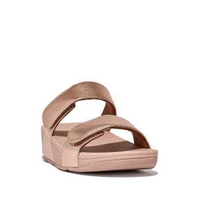 Fit Flop Lulu Adjustable Slides Rose Gold    