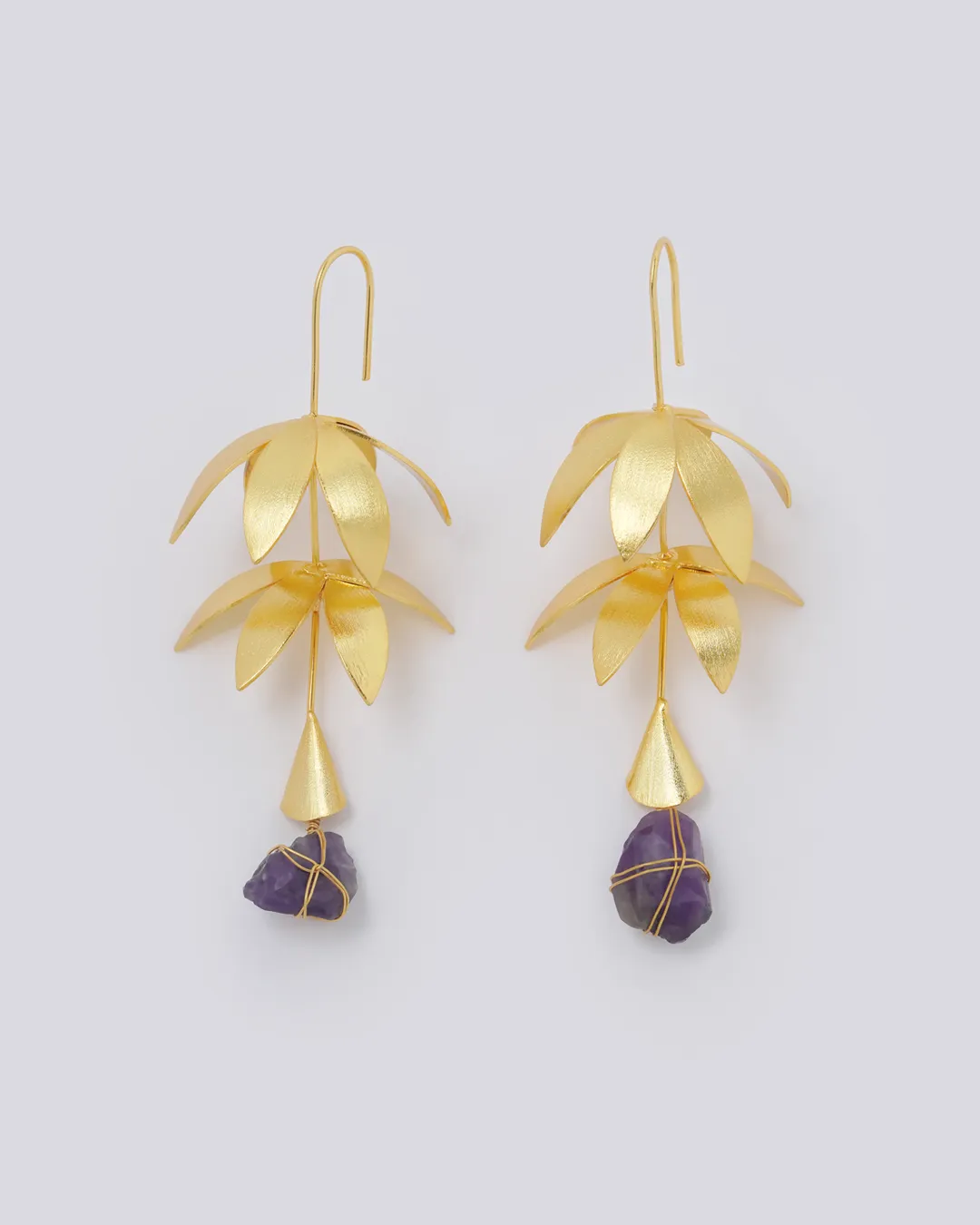 Floral Chandelier Amethyst Earrings