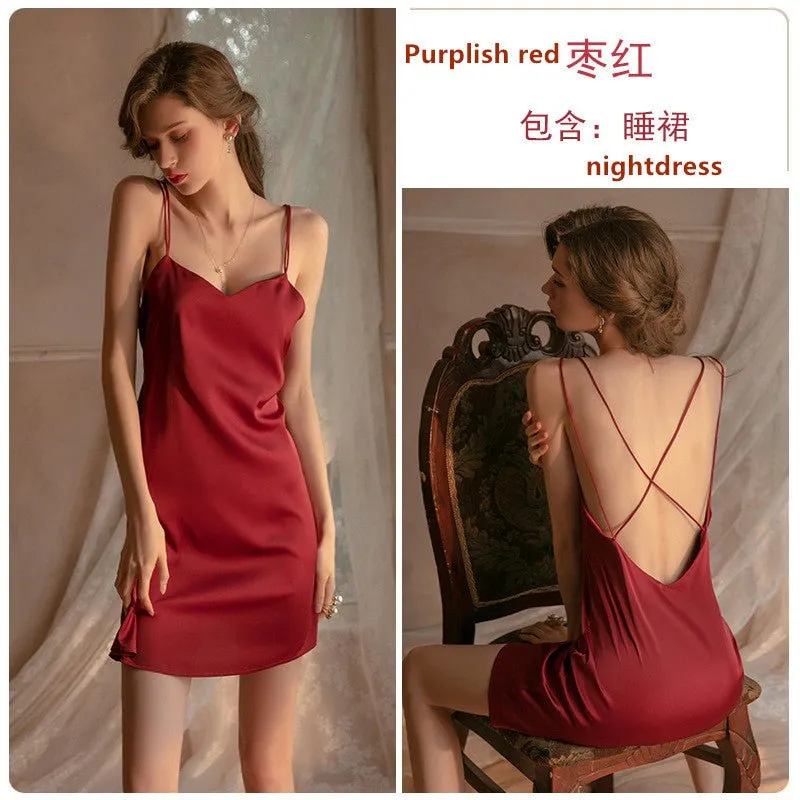 French Satin Camisole Women's Nightgown 1320