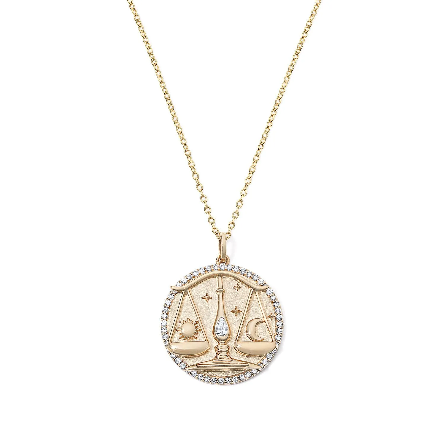 Gold and Diamond Zodiac Necklace