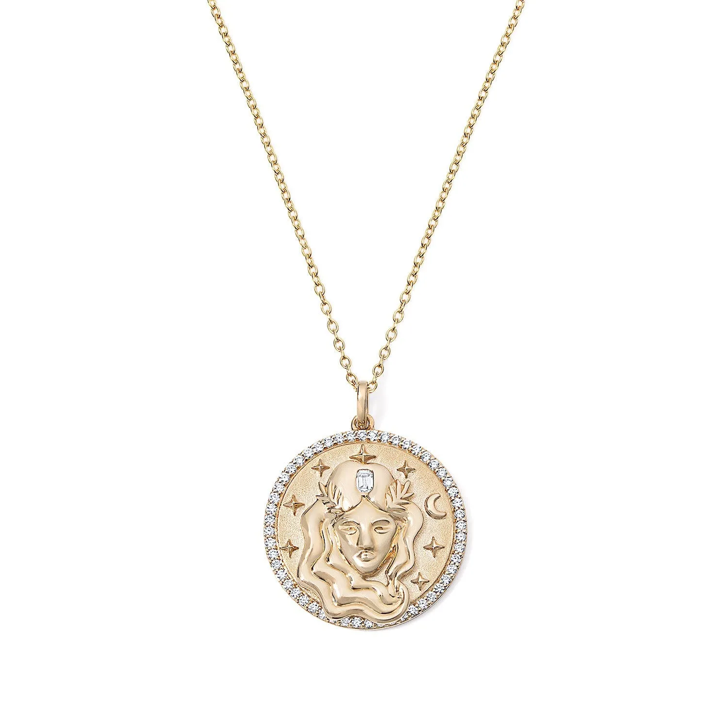 Gold and Diamond Zodiac Necklace