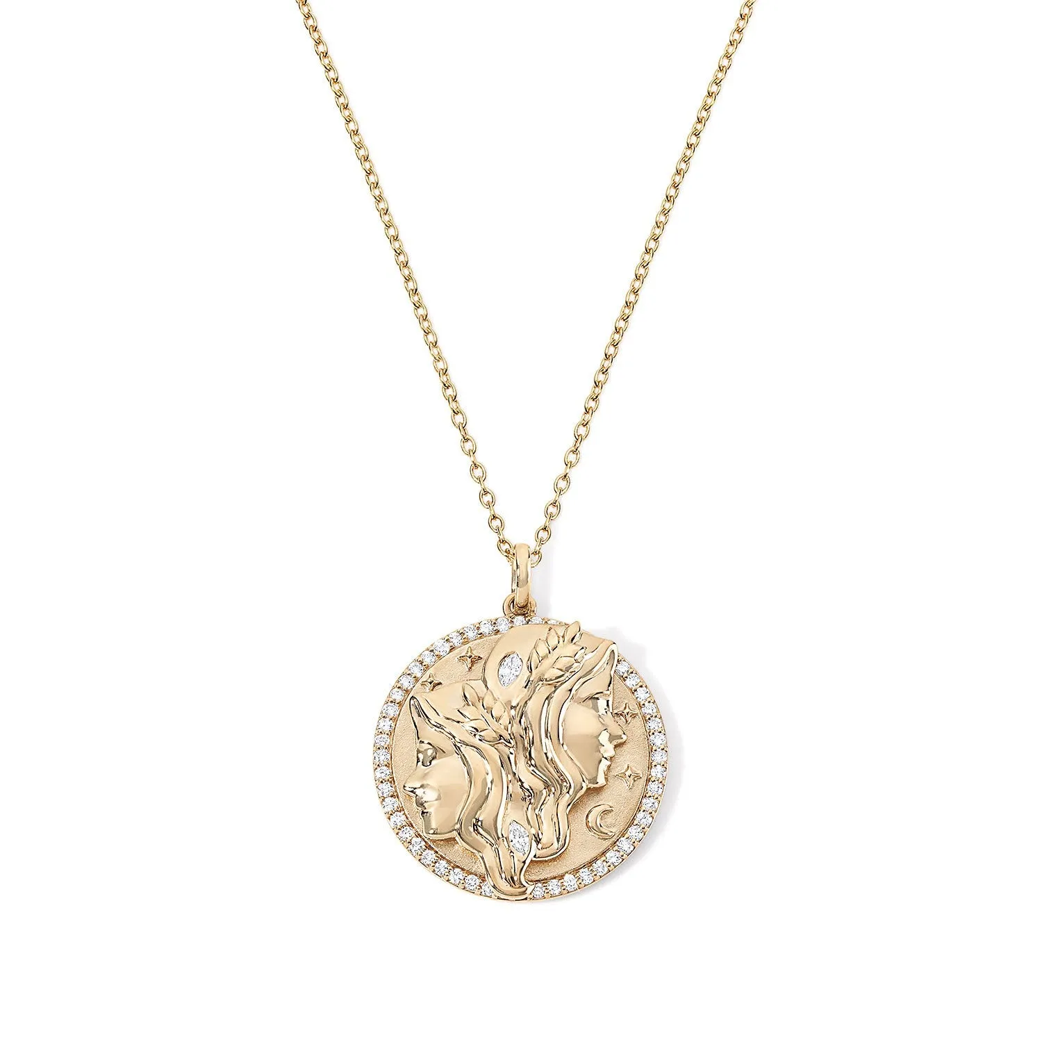 Gold and Diamond Zodiac Necklace