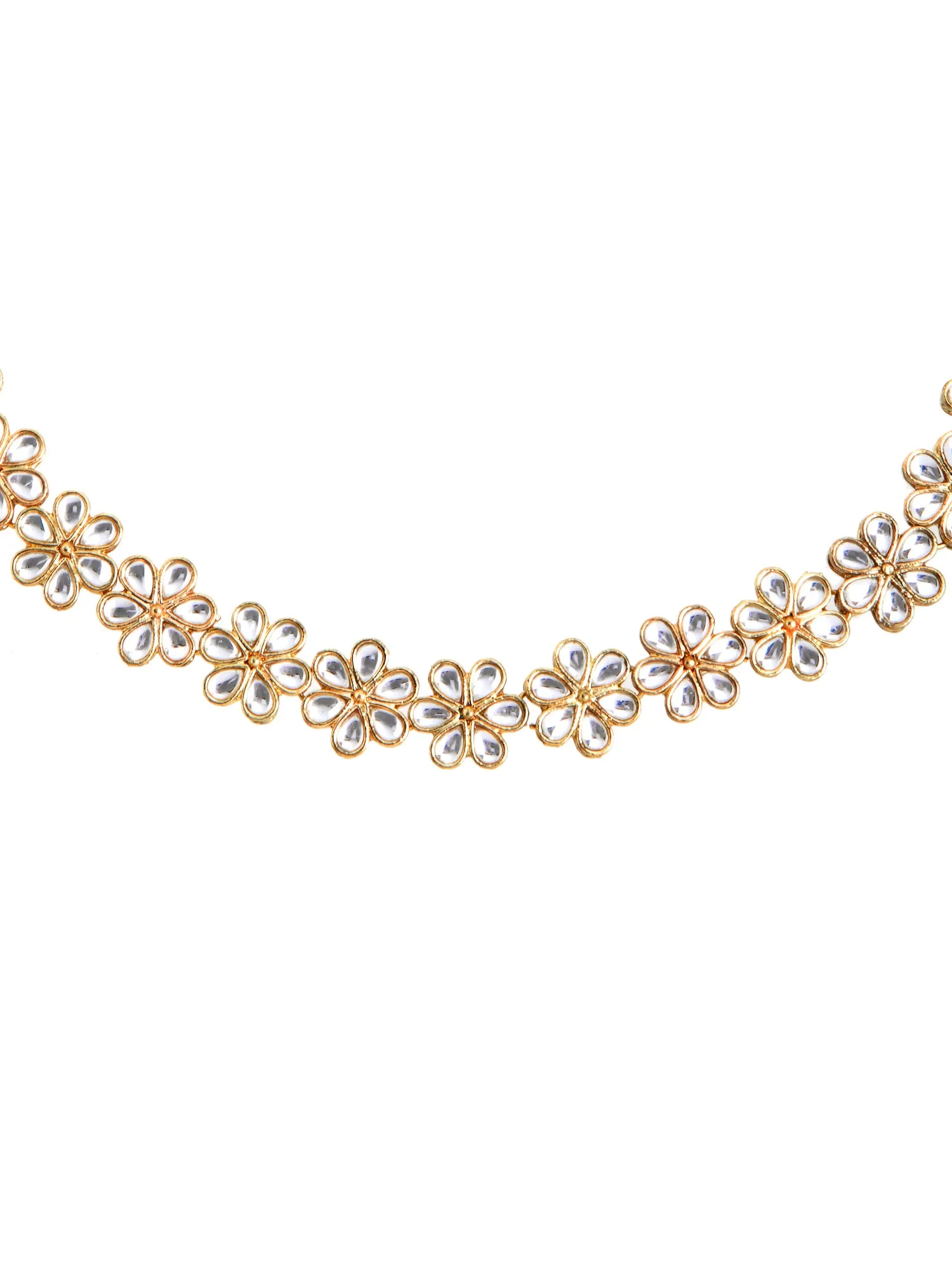 Gold Plated Floral Chain Hairband for Women's