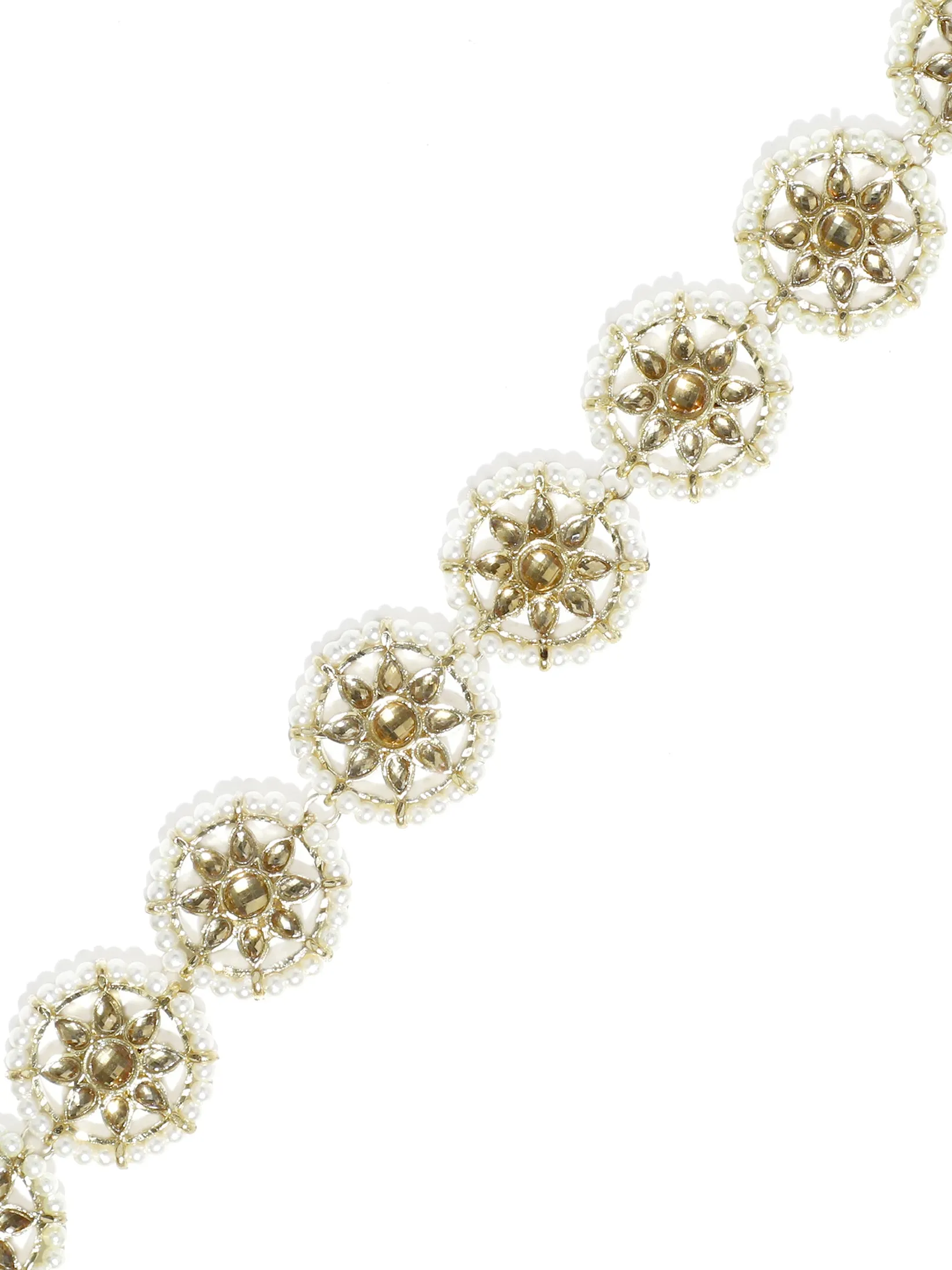 Golden Kundan-Studded Handcrafted Hairband