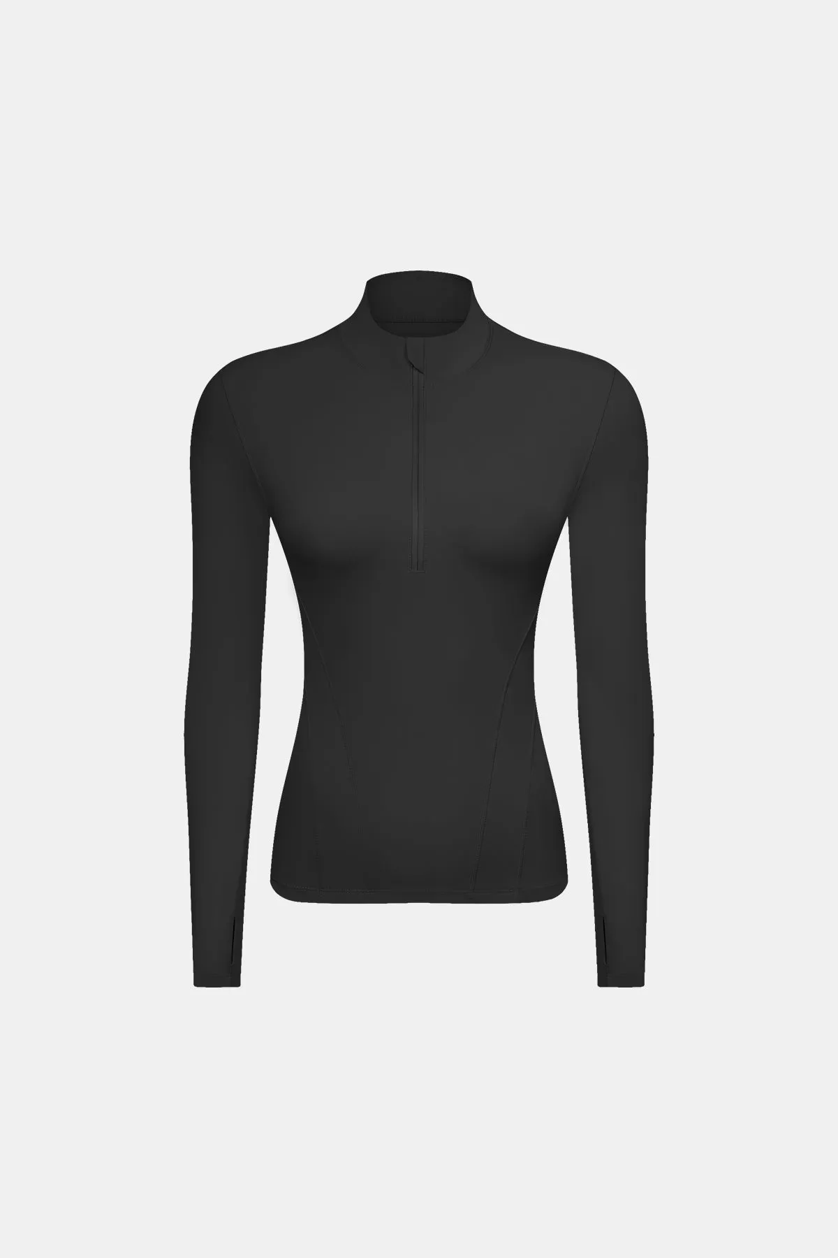 Half-Zip Stand Collar Compression Long Sleeve Sports T-Shirt