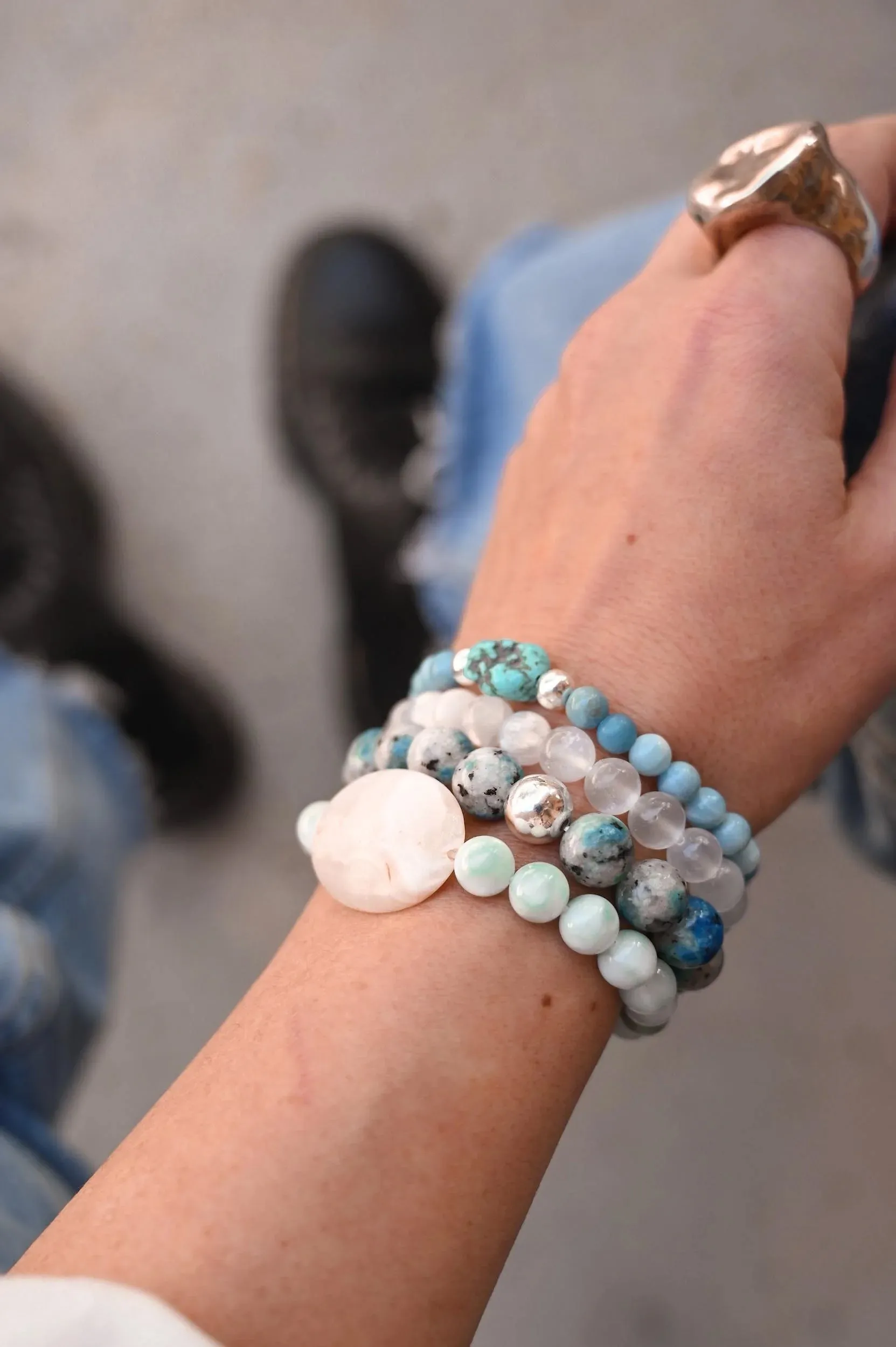 I Am Surrounded By Angels Selenite Bracelet