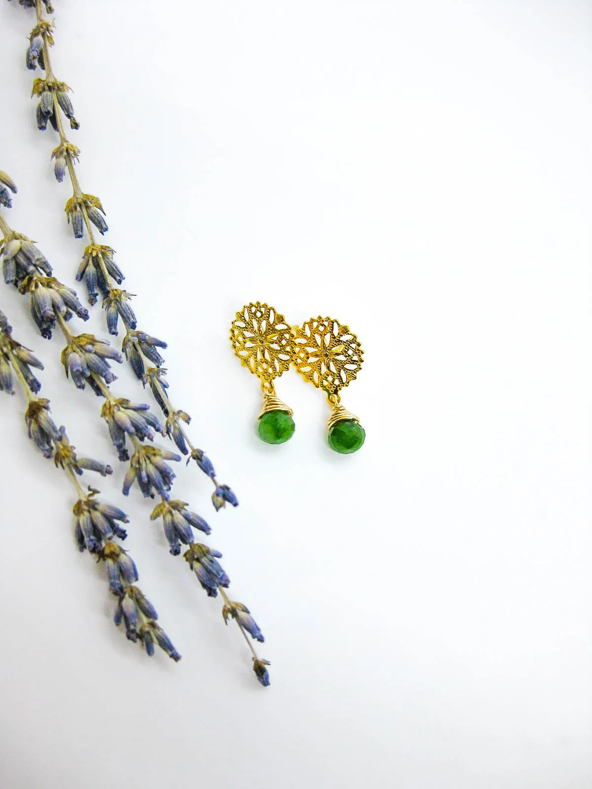 Jonquil: Jade Earrings - e637