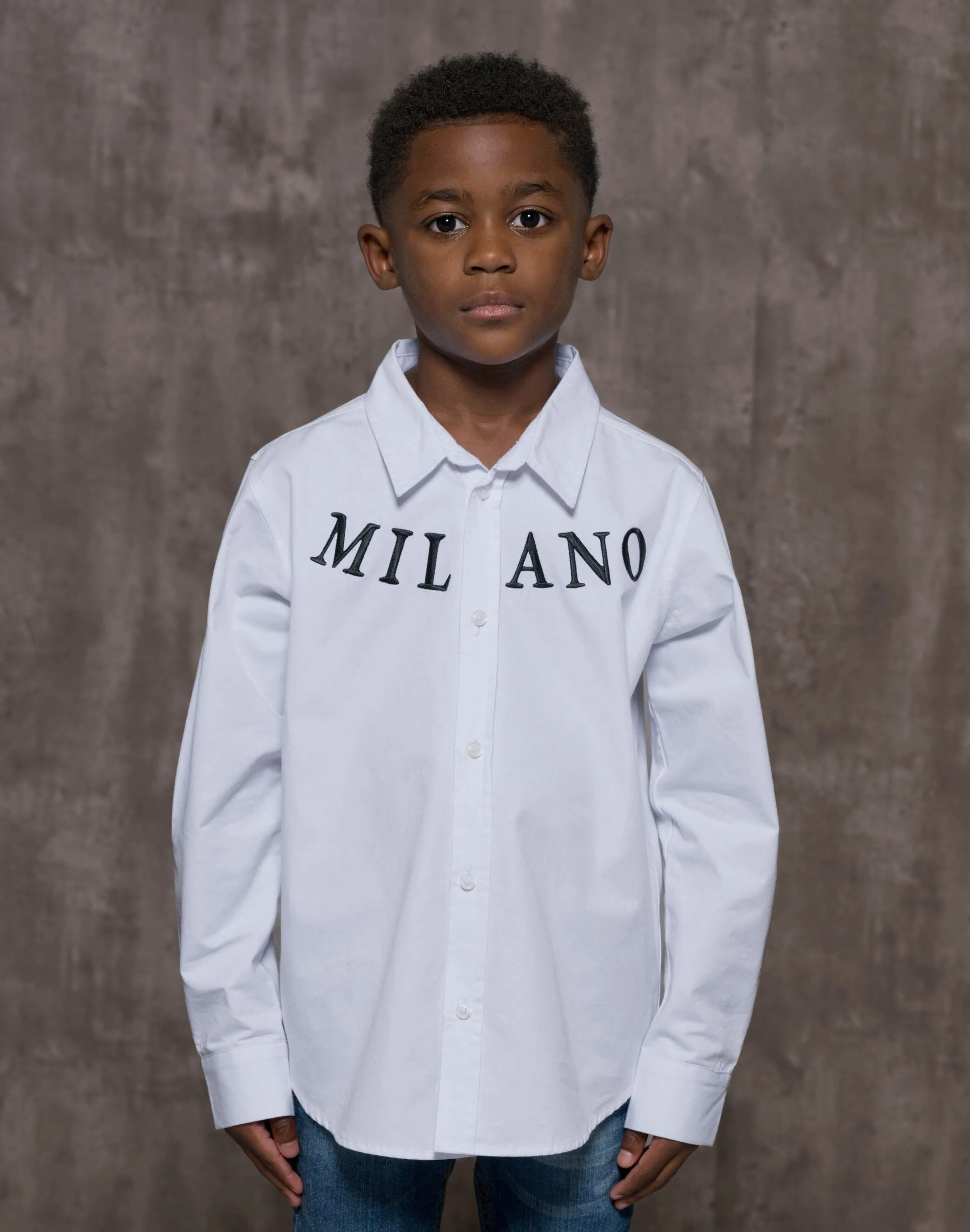 Kids Blanco Button Down