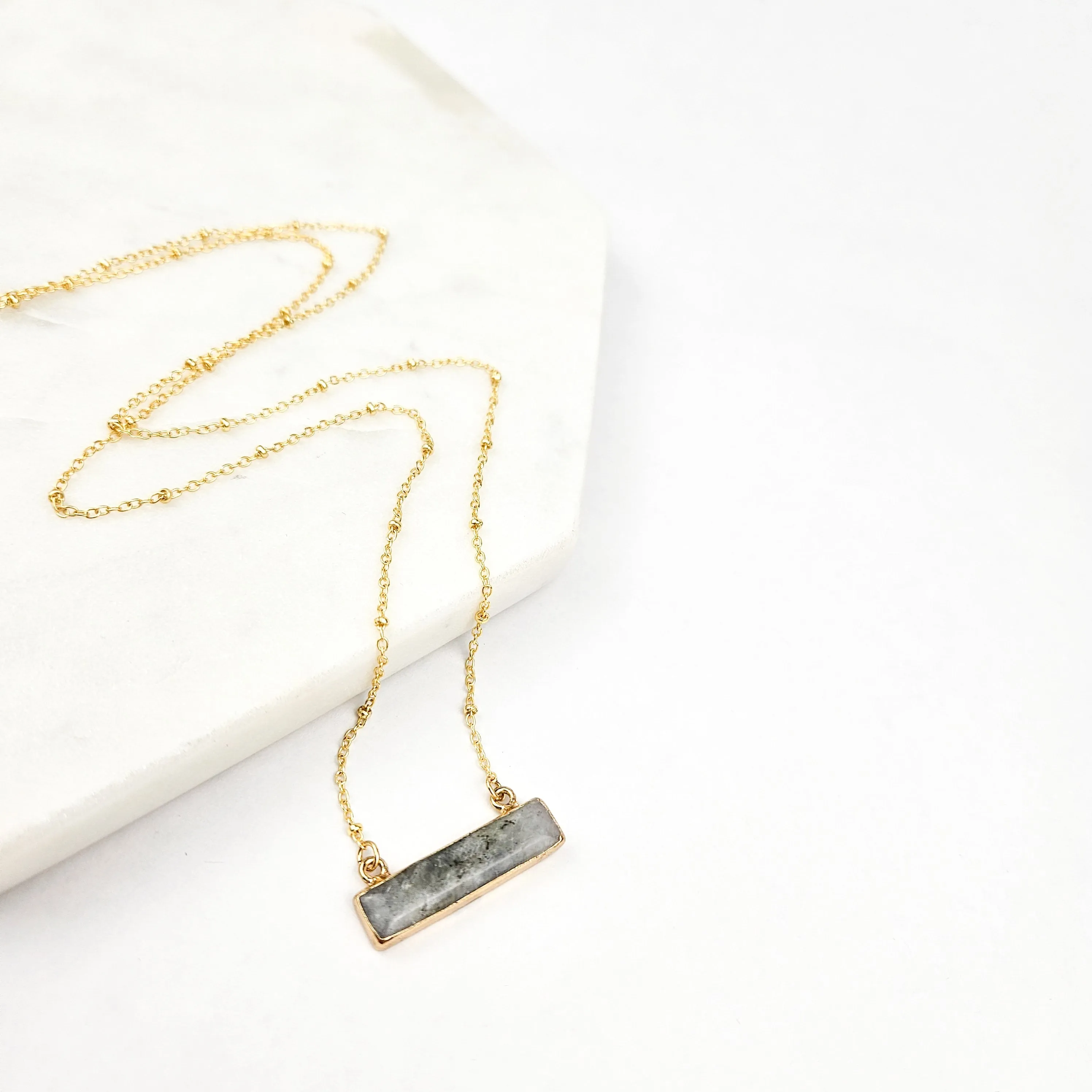 Labradorite Bar Necklace