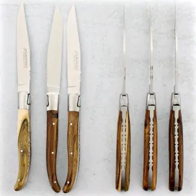 Laguiole Forged Steak Knives Pistachio Wood