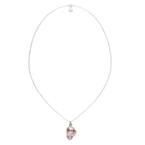 Lavender Freshwater Baroque Pearl Pendant with Keshi Pearl Accent