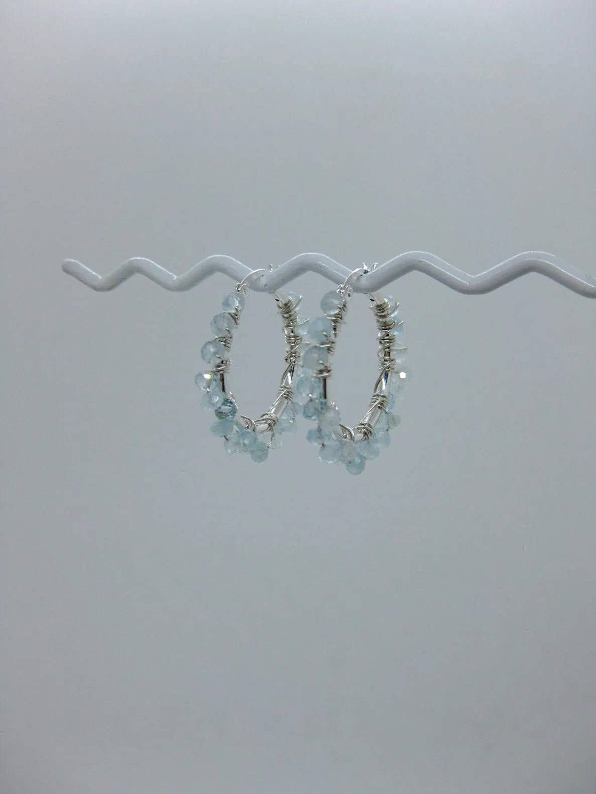 Leilani: Aquamarine Hoops - e604