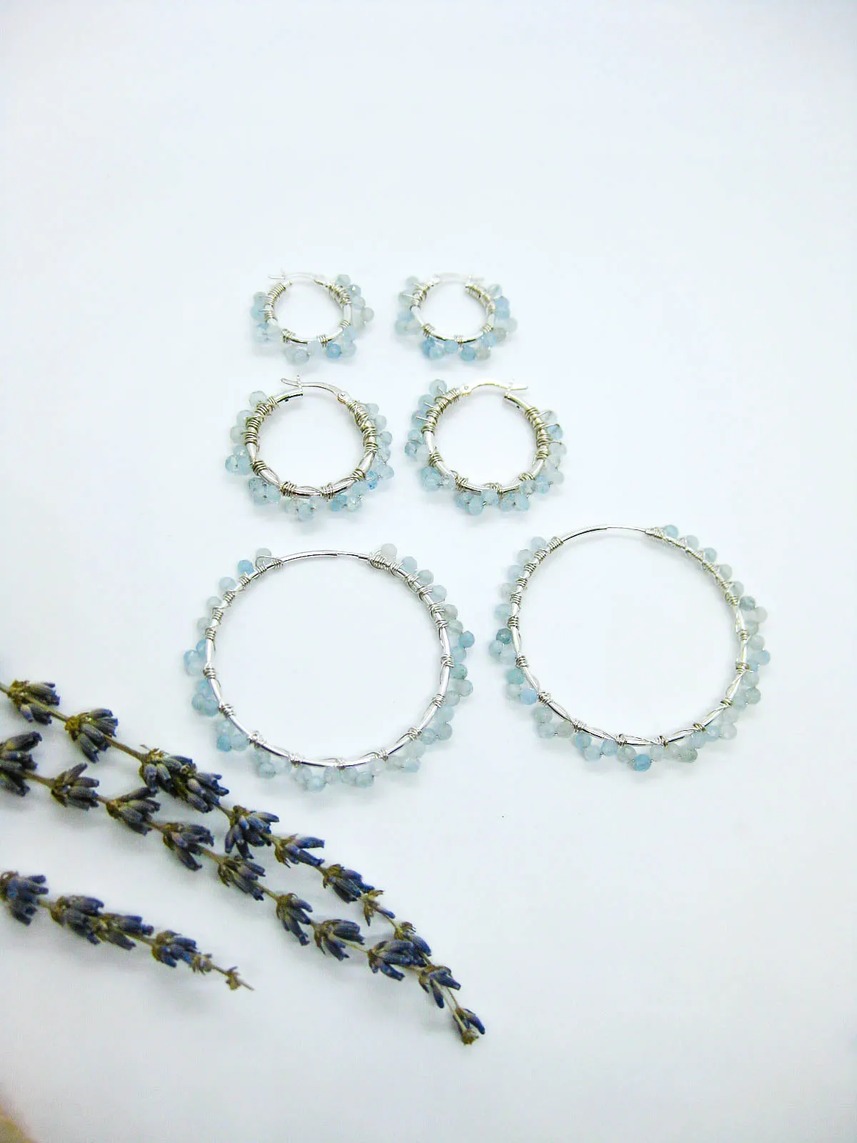 Leilani: Aquamarine Hoops - e604