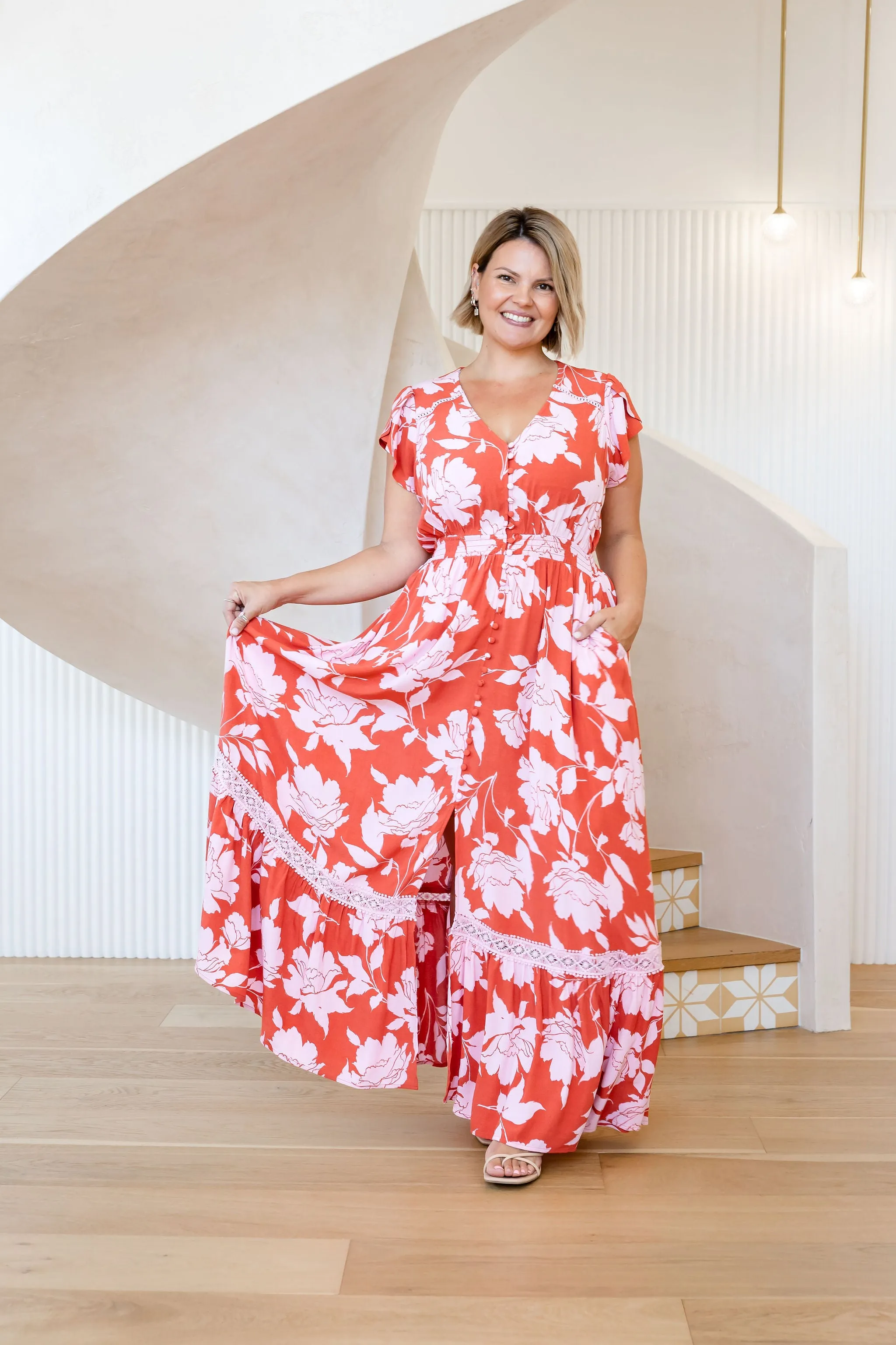 Louisa Maxi Dress in Flores