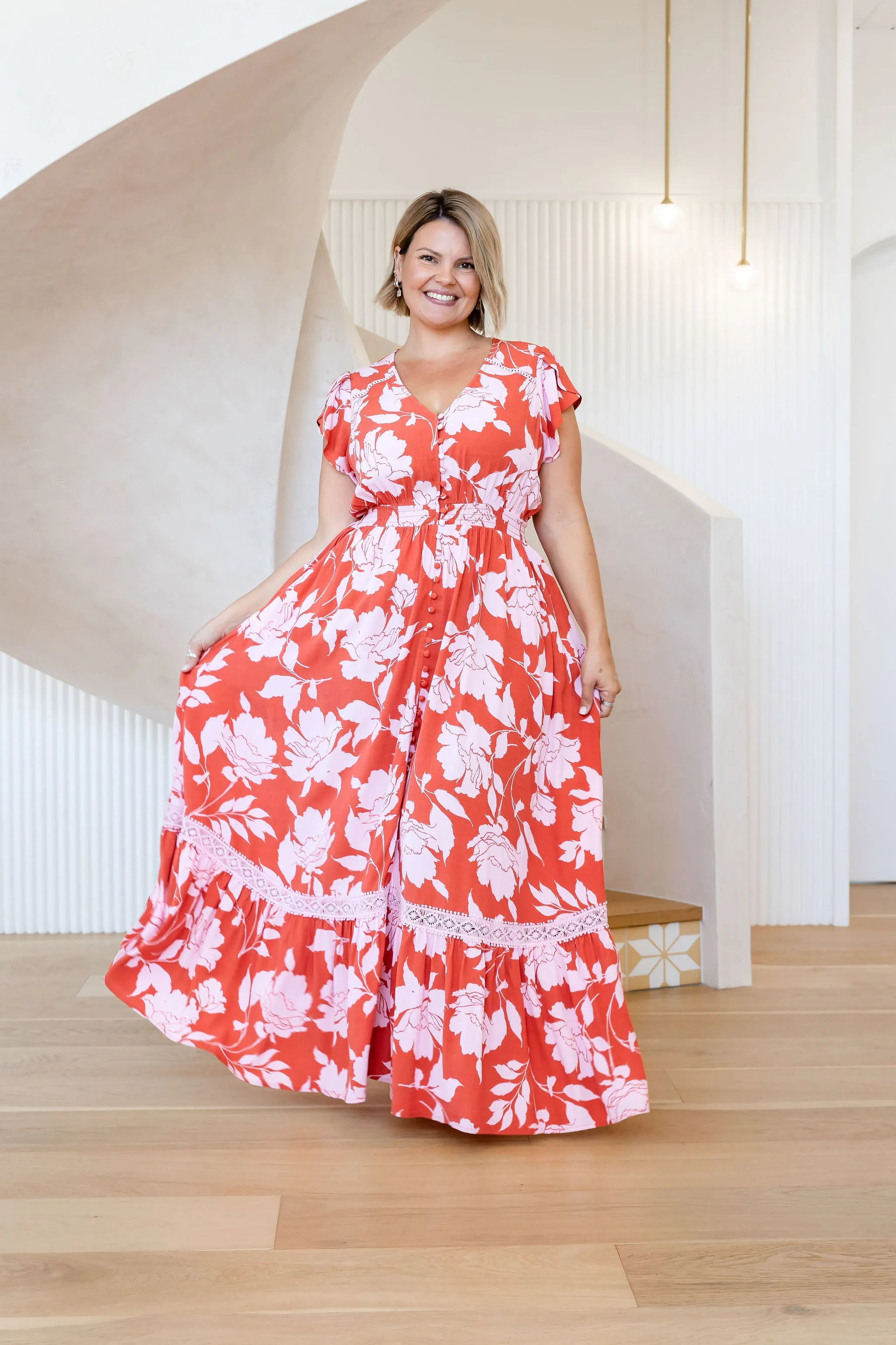 Louisa Maxi Dress in Flores