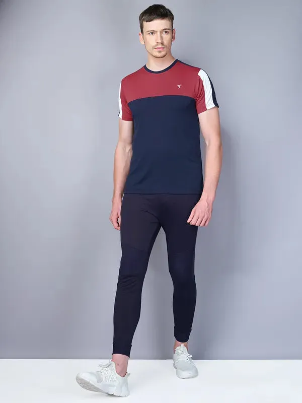 Men Colorblock Slim Fit Crew Neck T-shirt with TECHNO COOL