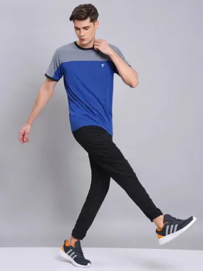 Men Colorblock Slim Fit Crew Neck T-shirt with TECHNO COOL 