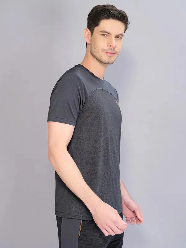 Men Crew Neck Slim Fit Melange T-shirt with DOUBLE COOL