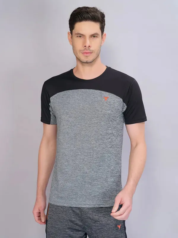 Men Crew Neck Slim Fit Melange T-shirt with DOUBLE COOL