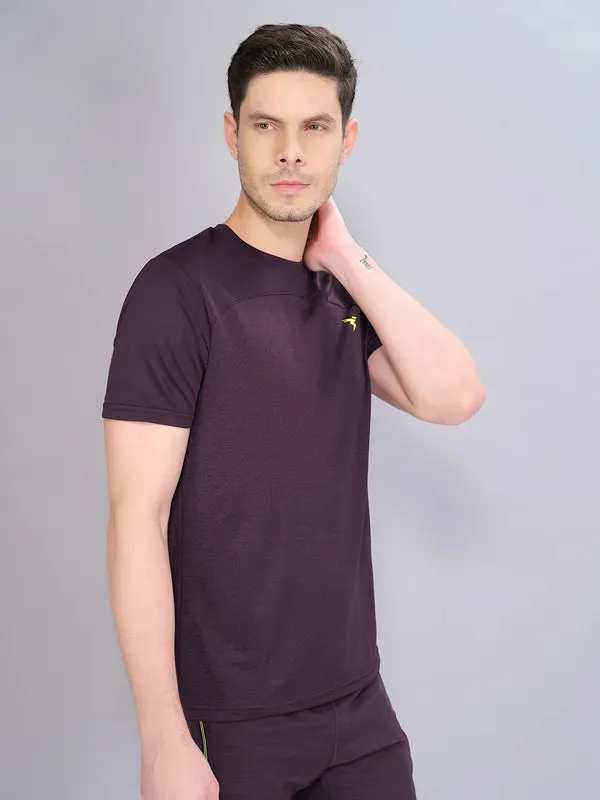 Men Crew Neck Slim Fit Melange T-shirt with DOUBLE COOL