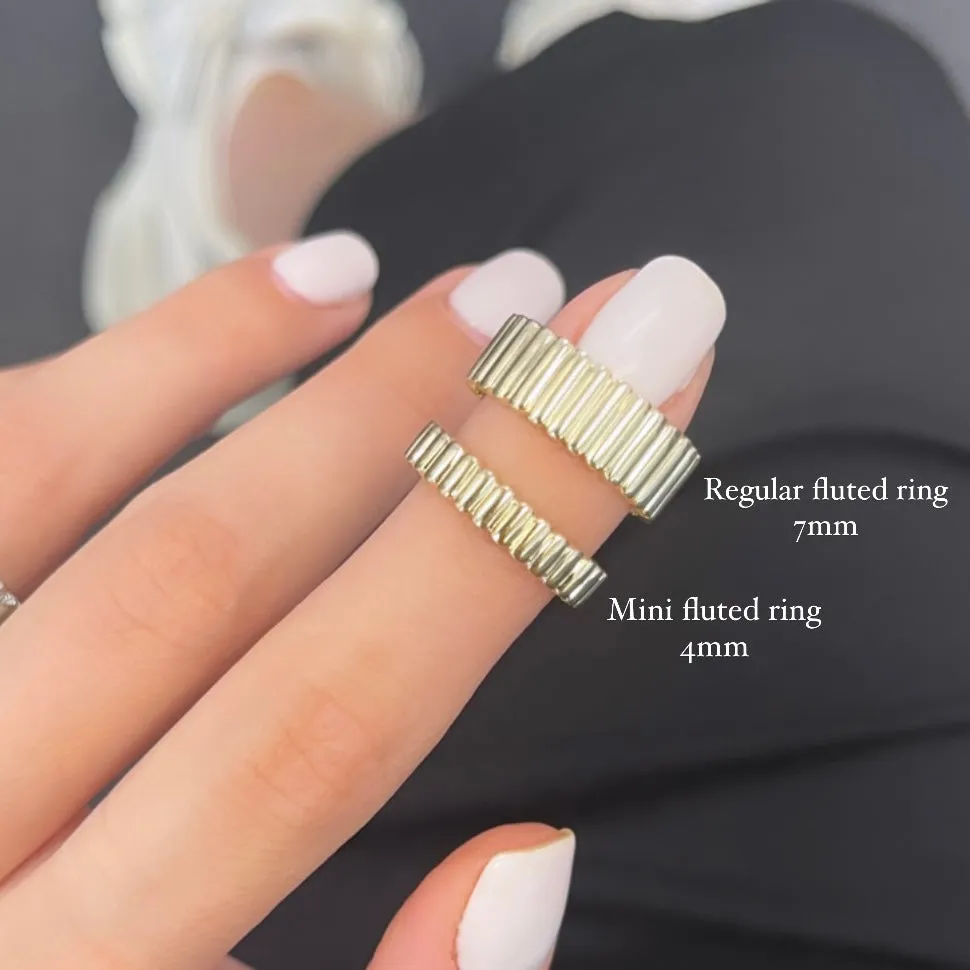 Mini Fluted Golden Ring