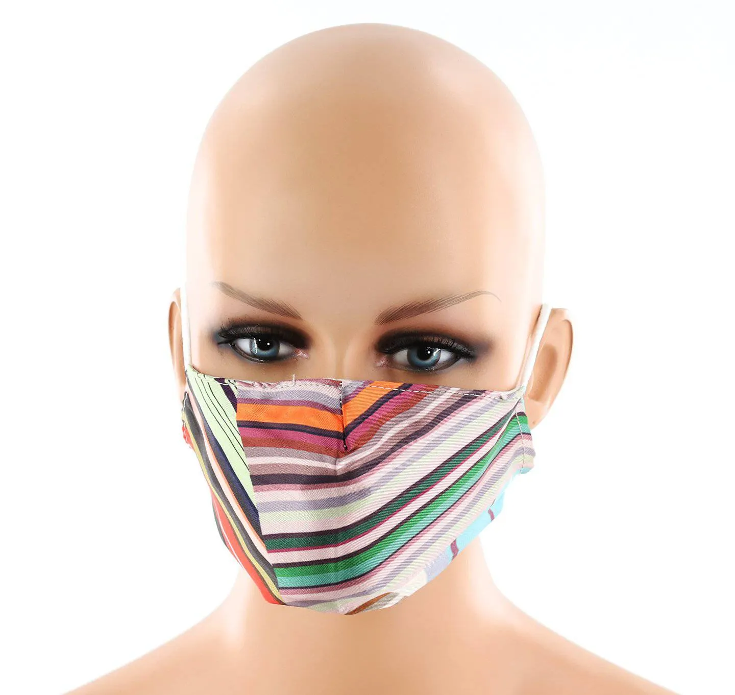 Multi Colored Stripe Print Face Mask