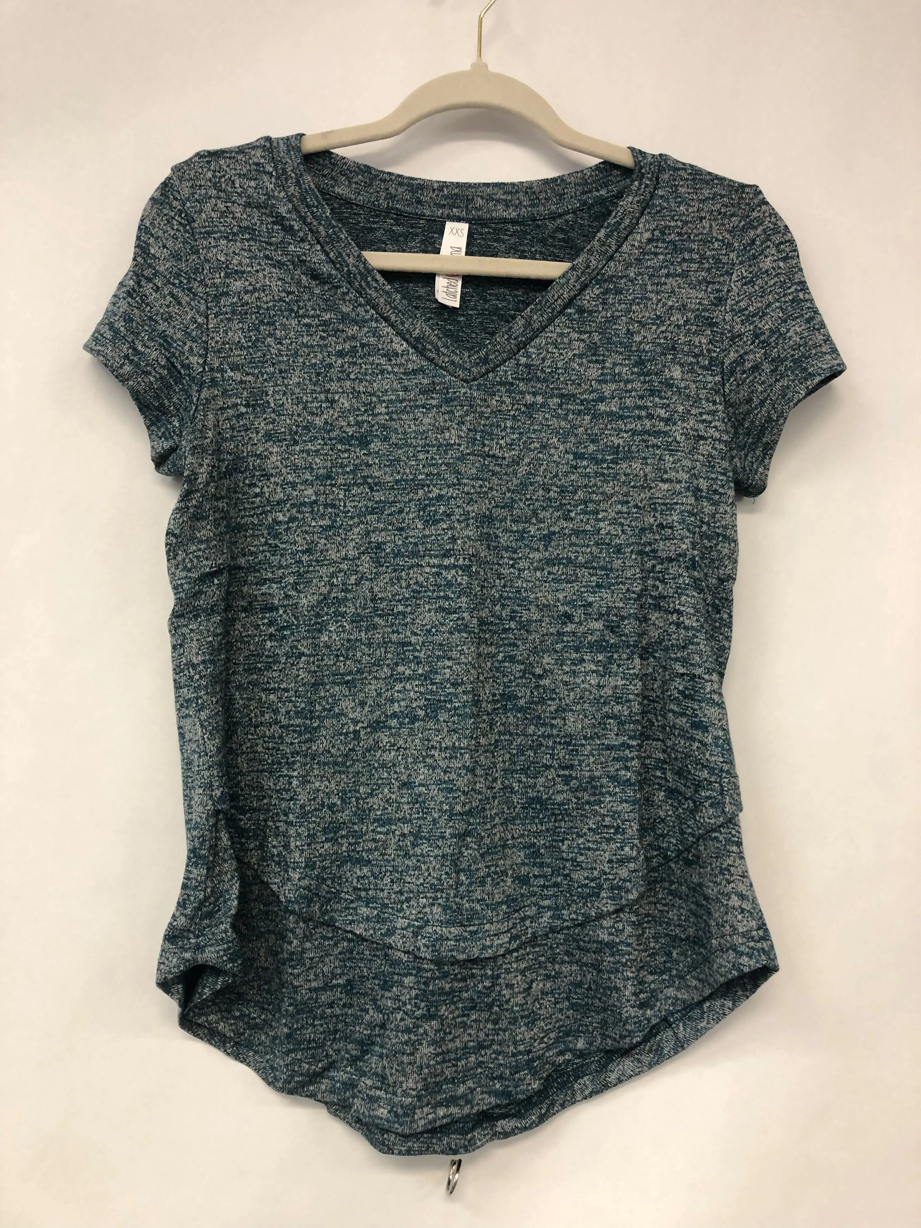 Outlet 6173 - V-Neck Boyfriend Nursing Tee - Pacific Teal - Extra Extra Small