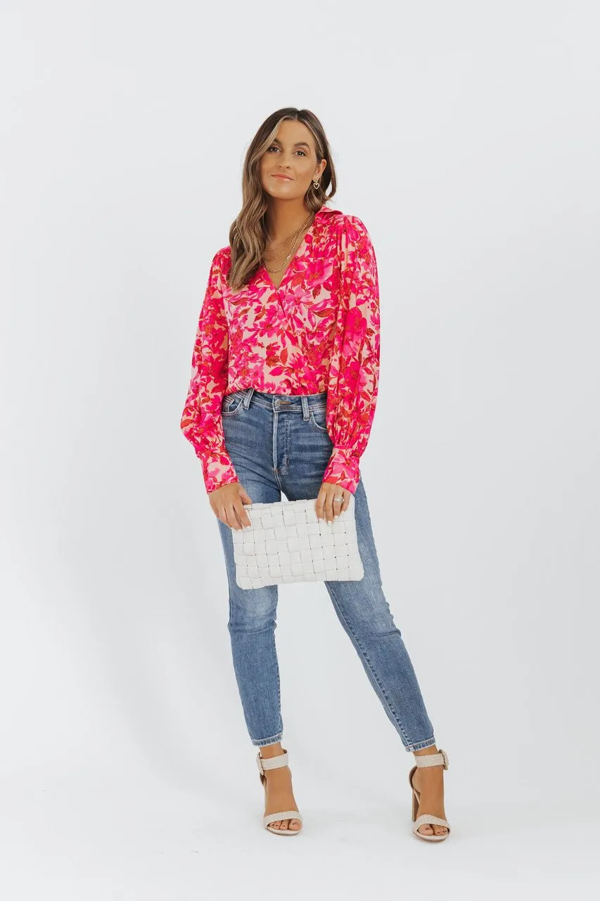 Pink Floral Long Sleeve Bodysuit - FINAL SALE