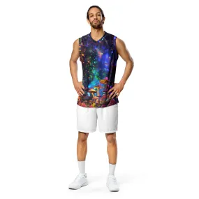 Psychedelic Mushroom Forest Recycled unisex basketball jersey