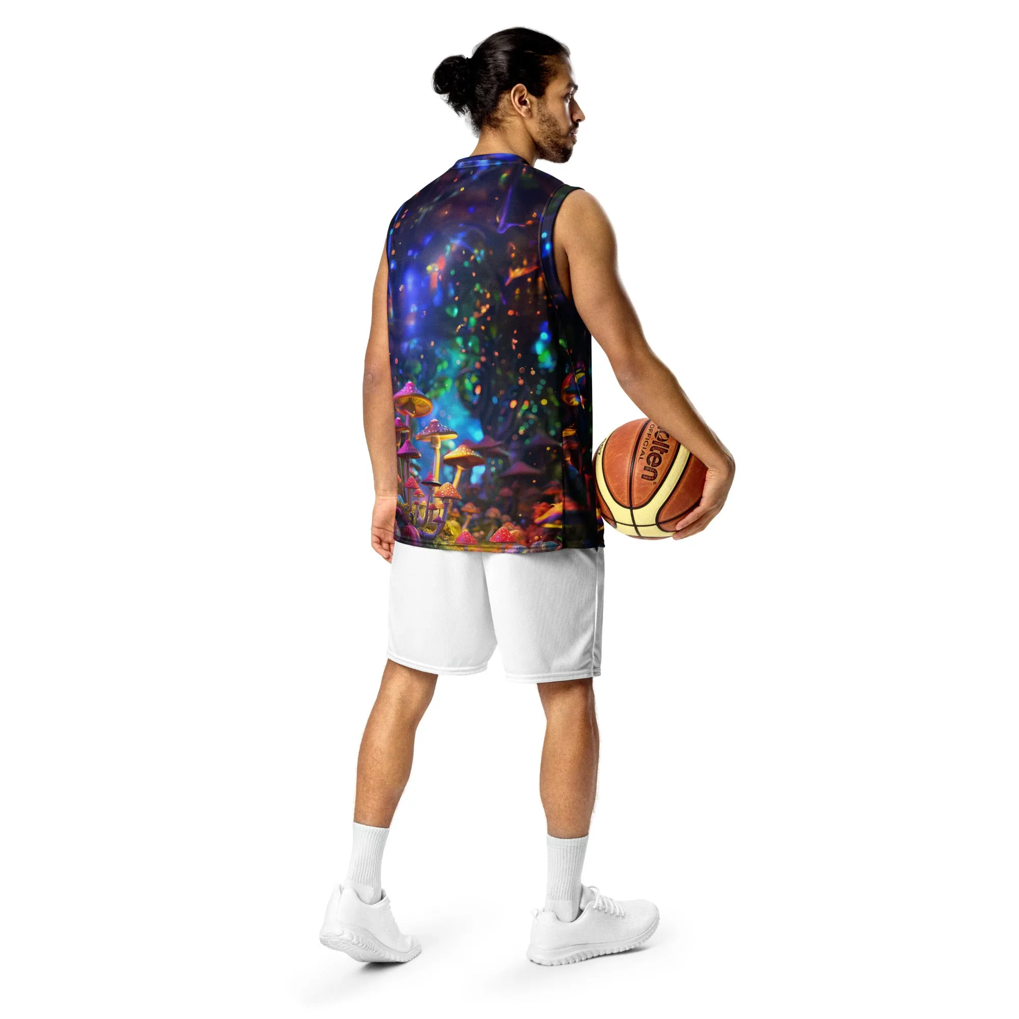 Psychedelic Mushroom Forest Recycled unisex basketball jersey