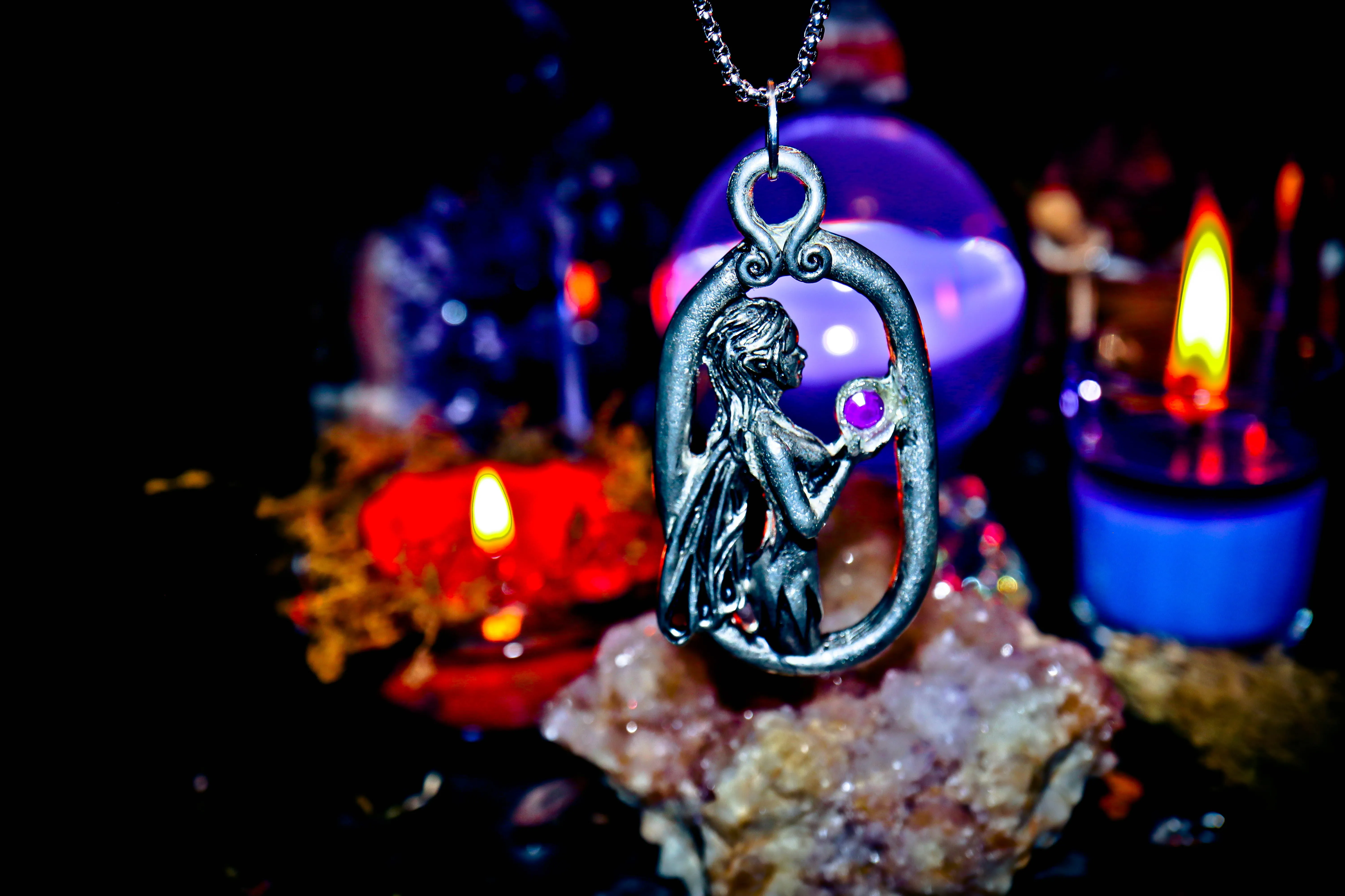 PSYCHIC VISION Faerie / Fairy Guardian Amulet of Good Luck & Wealth! Dryad Fae Forest of Ancient Wisdom MAGIC! Swirling Light   Energy! $$$