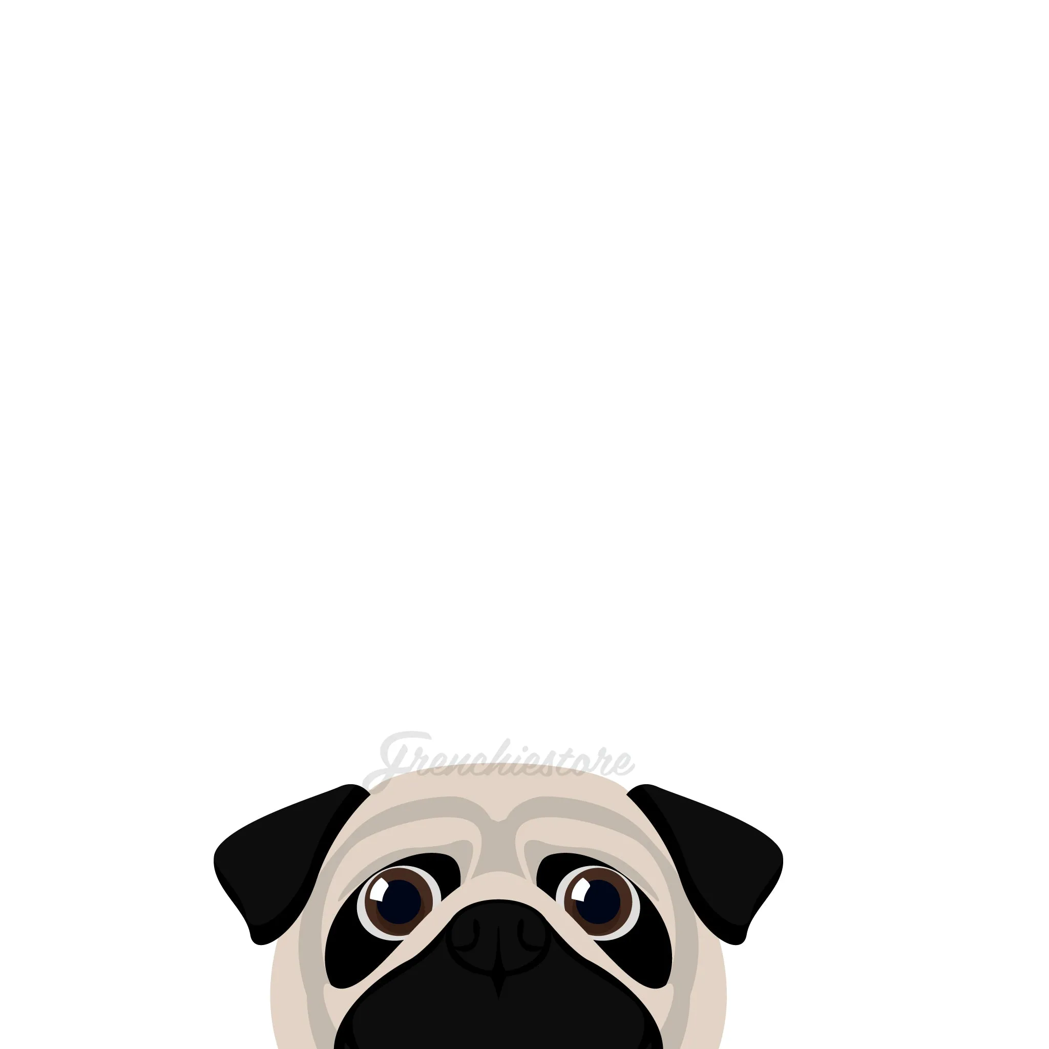 Pug Dog Sticker | Frenchiestore |  Fawn Pug Car Decal