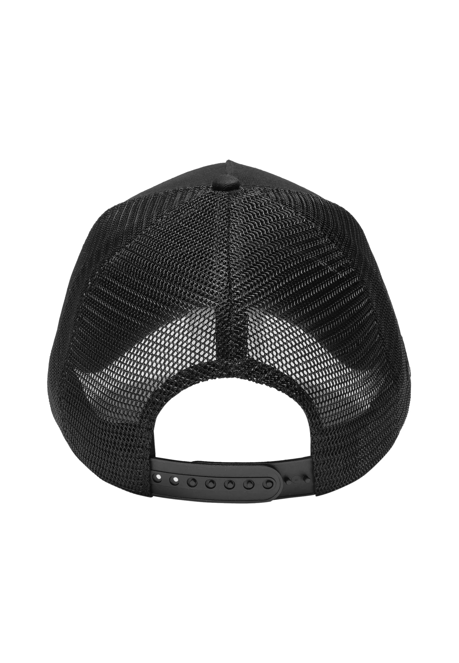 Rose Girl Twill Front Mesh Trucker - Black