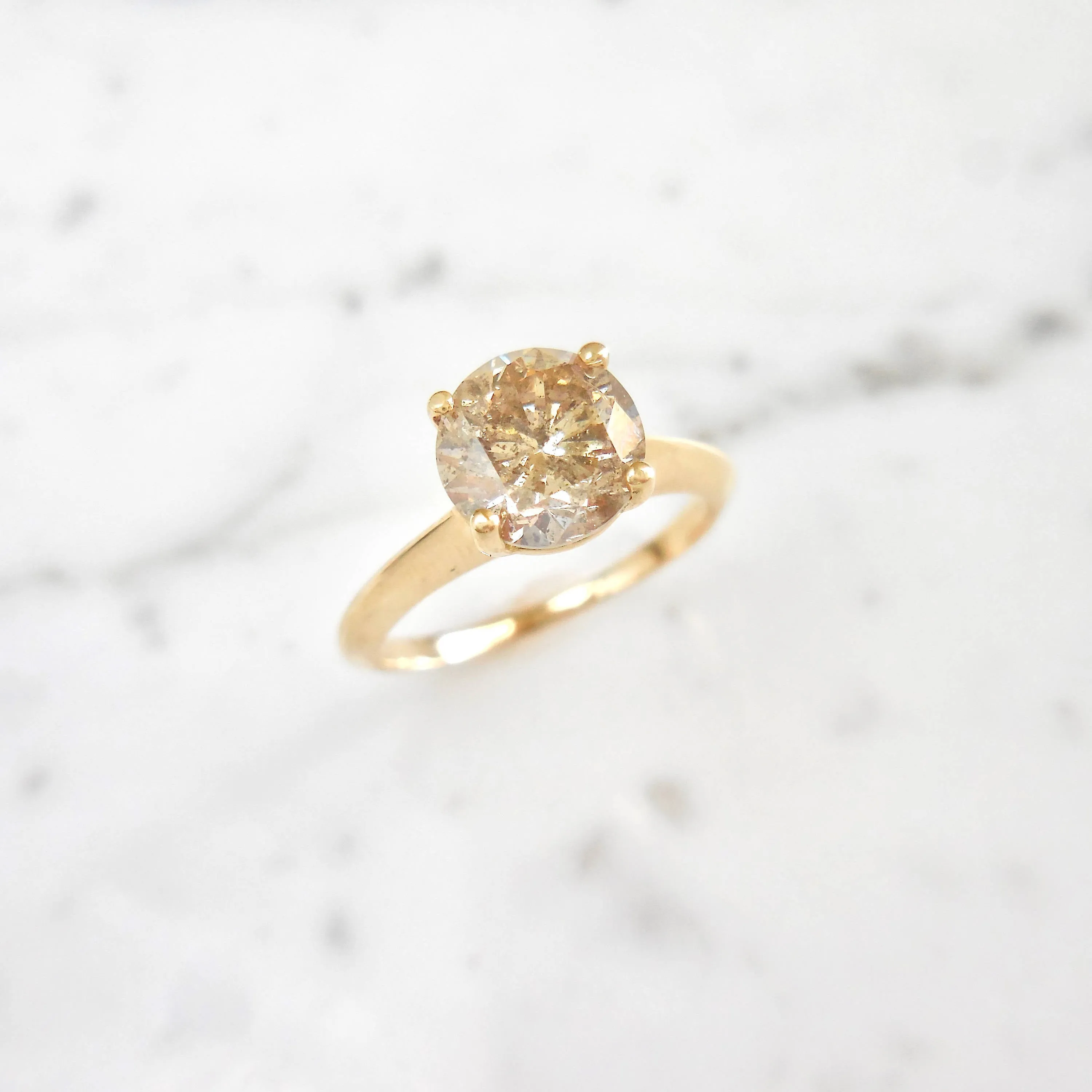 Salt and Pepper Diamond Engagement Ring - Champagne Diamond Ring - Unique  Diamond Engagement Ring