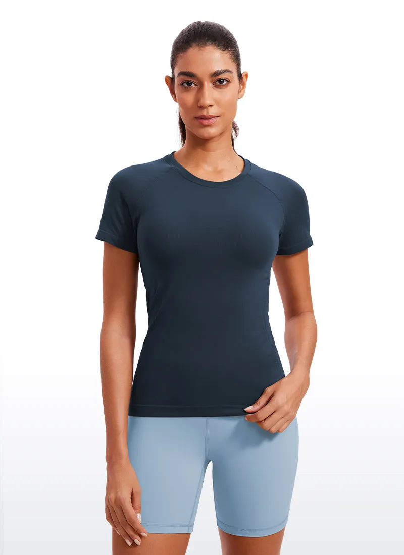 Seamless High Neck Short Sleeves