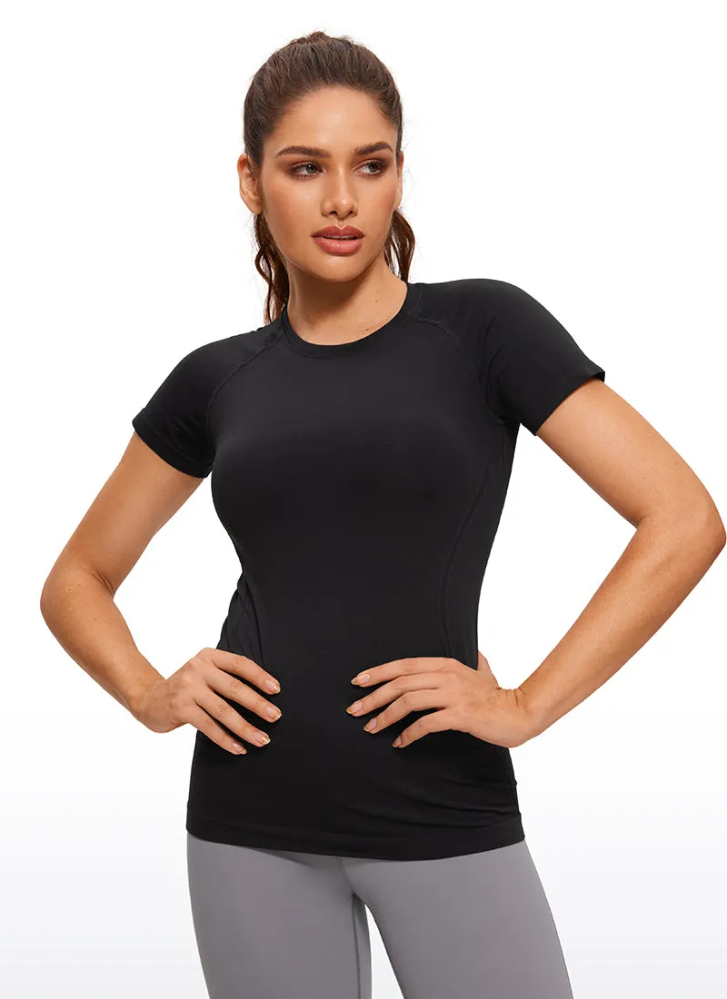 Seamless High Neck Short Sleeves