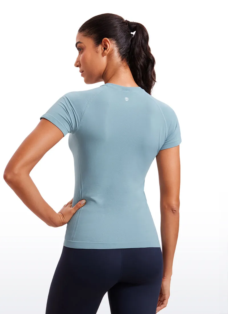 Seamless High Neck Short Sleeves