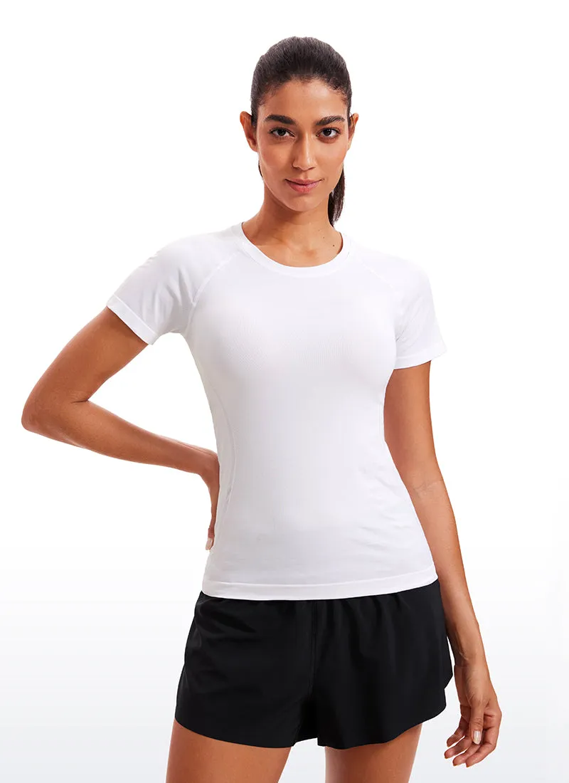 Seamless High Neck Short Sleeves