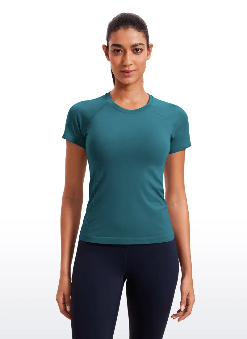 Seamless High Neck Short Sleeves