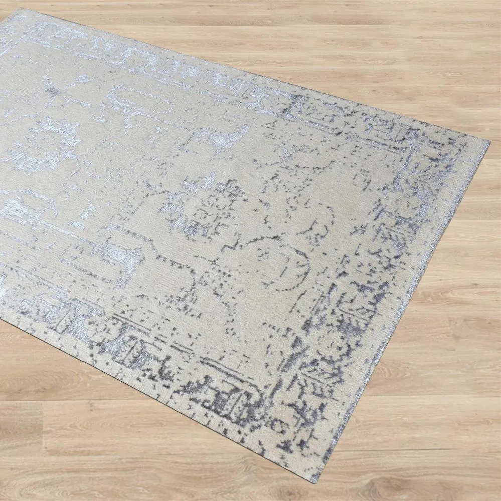 Shilka Cream and Grey Area Rug