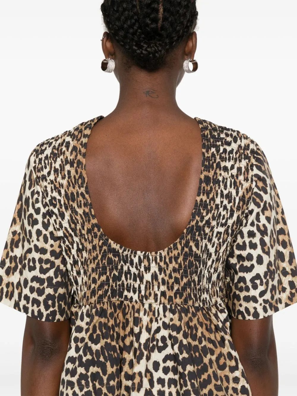 SMOCK LEOPARD PRINTED BLOUSE