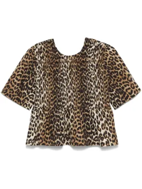 SMOCK LEOPARD PRINTED BLOUSE