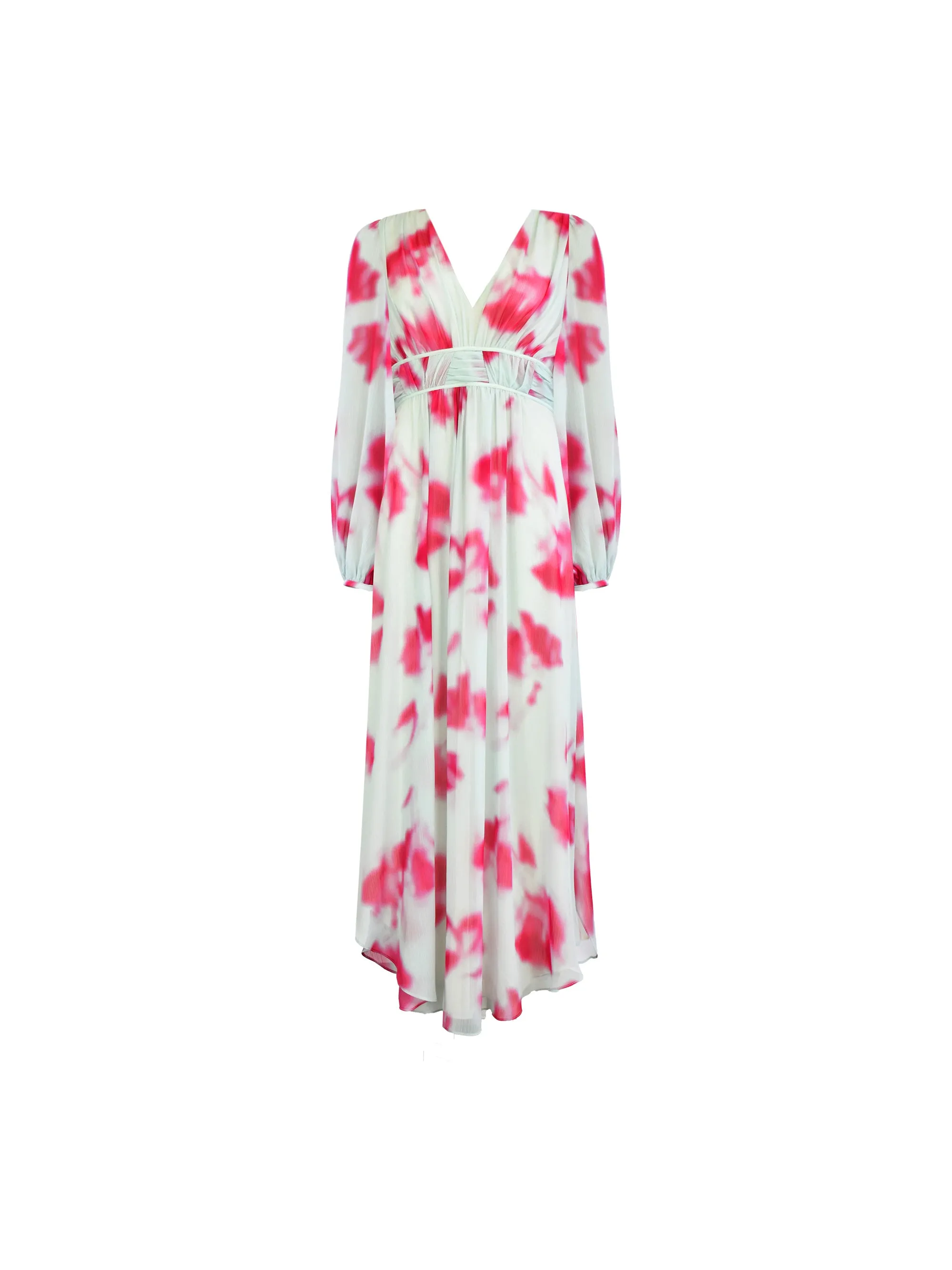 Stephanie Pink Blurred Floral Midaxi Dress