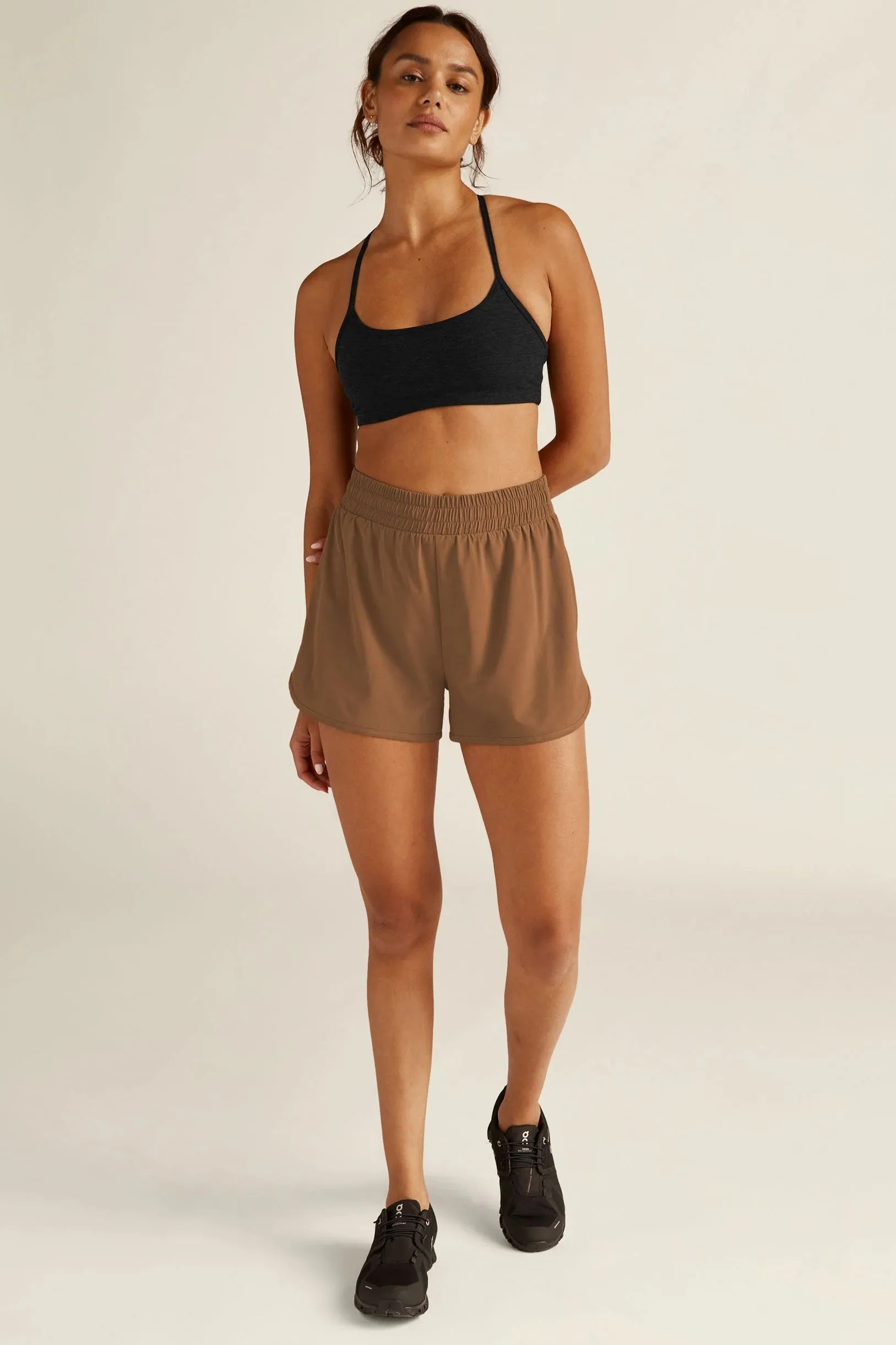 Stretch Woven In Stride Lined Shorts- Toffee