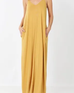 Summer Breeze Maxi Dress | LT Mustard-Curvy