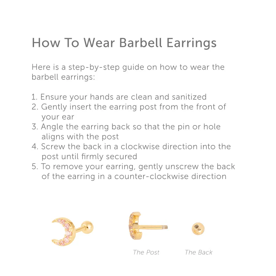 Sunrays Gold Barbell Earring