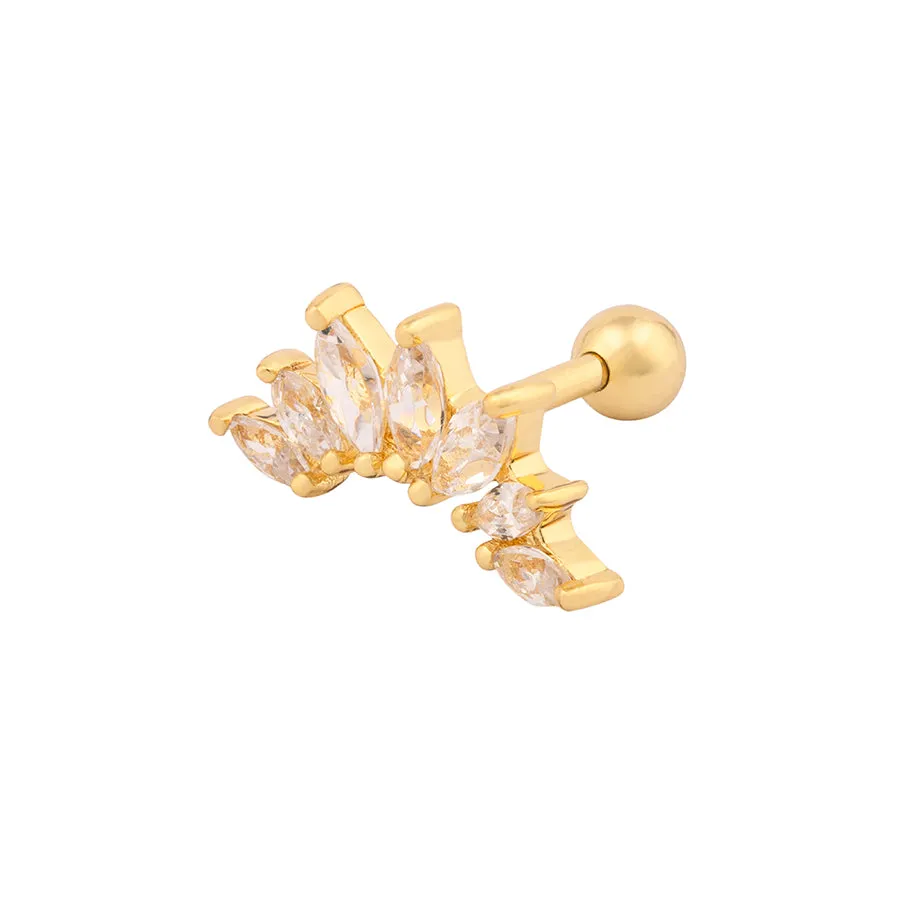 Sunrays Gold Barbell Earring