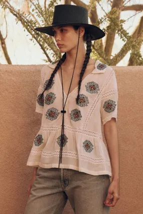 THE SANTA FE TOP WITH FOLKLORE EMBROIDERY